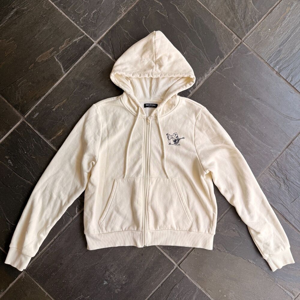 True Religion Zip-up Hoodie Rhinestone Detail Size S Women's